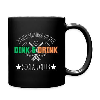 Funny Pickleball Gift: Dink and Drink Social Club - Full Colour Mug - black - Right