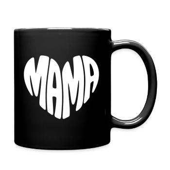 Mama Herz Muttertag - Tasse einfarbig - Schwarz - Rechts