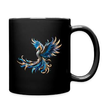 Fire Blue Phoenix - Full Colour Mug - black - Right