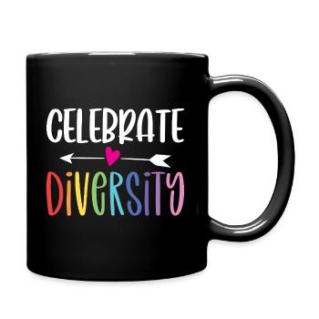 LGBT Pride Month - Celebrate Diversity - Full Colour Mug - black - Right