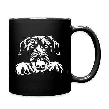 Irish Wolfhound Kopf "Black Edition" - Tasse einfarbig - Schwarz - Rechts