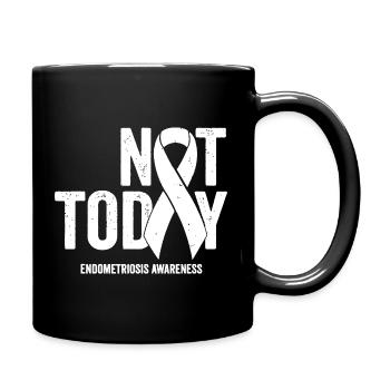 Nicht heute Endometriose-Band-Tee - Tasse einfarbig - Schwarz - Rechts