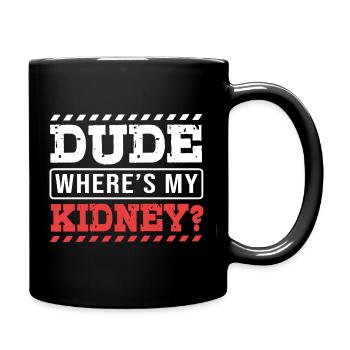 Nierenspender Spender Niere - Tasse einfarbig - Schwarz - Rechts