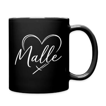 Malle Herz - Tasse einfarbig - Schwarz - Rechts