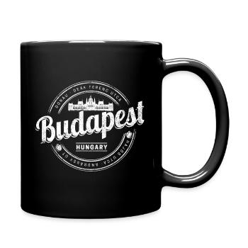 Budapest in Ungarn mit Parlament und Paprika - Tasse einfarbig - Schwarz - Rechts