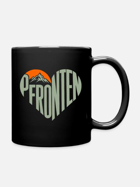 Pfronten Bergherz Panorama - Tasse einfarbig - Schwarz