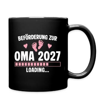 Beförderung zur Oma 2027 - Loading Nachwuchs - Tasse einfarbig - Schwarz - Rechts