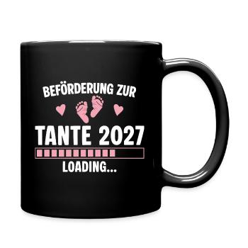 Beförderung zur Tante 2027 – Loading Baby - Tasse einfarbig - Schwarz - Rechts