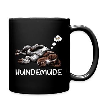 Hundemüde Deutsch Drahthaar drahthaar hunde - Tasse einfarbig - Schwarz - Rechts