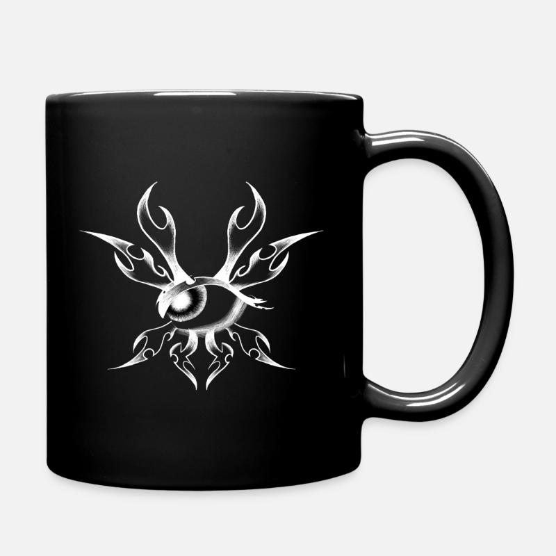 Night Eye : Motif minimaliste de l’œil (inversé) - Mug uni - noir