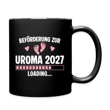 Beförderung zur Uroma 2027 – Loading - Tasse einfarbig - Schwarz - Rechts