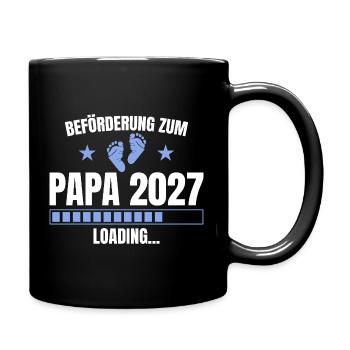 Beförderung zum Papa 2027 Loading - Vaterschaft - Tasse einfarbig - Schwarz - Rechts
