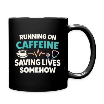 Infirmière de nuit, fatiguée - Mug uni - noir - Droite