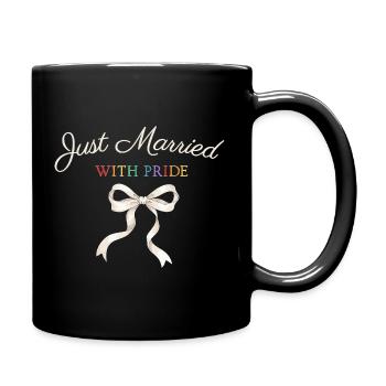 Just Married Pride Bow - Full Colour Mug - black - Right