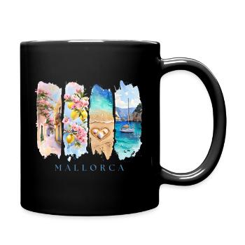 Mallorca Urlaub Spanien Finca Natur Strand - Tasse einfarbig - Schwarz - Rechts