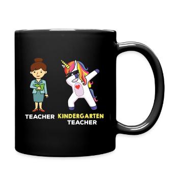 Kindergarten Teacher Dabbing Einhorn - Tasse einfarbig - Schwarz - Rechts