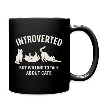 Chats Introverti parle de la chemise des chats - Mug uni - noir - Droite