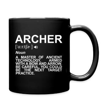 Bogenschütze Definition - Tasse einfarbig - Schwarz - Rechts