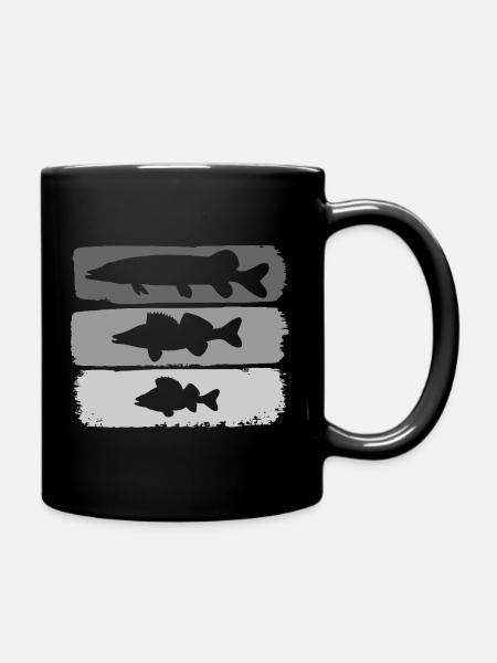 Hecht Zander Barsch - Tasse einfarbig - Schwarz