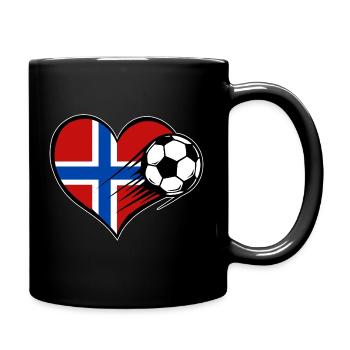 Norway Flag Football with Heart - Full Colour Mug - black - Right
