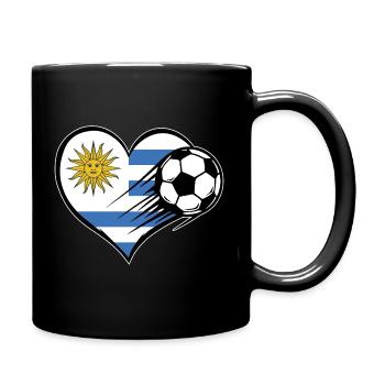 Uruguay Flag Football with Heart - Full Colour Mug - black - Right