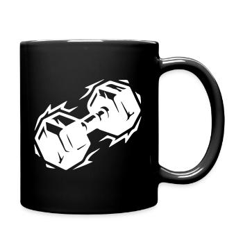 Dumbbell icon - Full Colour Mug - black - Right