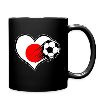 Japan Flag Football with Heart - Full Colour Mug - black - Right