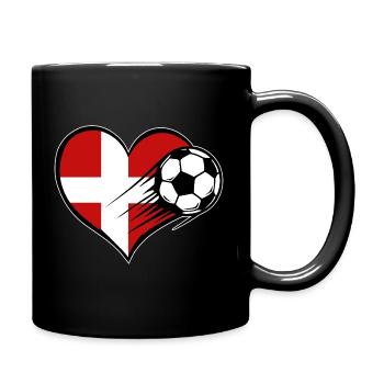 Flag Football Danemark avec cœur - Mug uni - noir - Droite