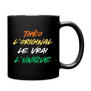 théo Homme L'original Le Vrai L'unique Prénom théo - Mug uni - noir - Droite