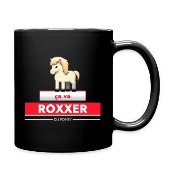 Ça va roxxer du poney - Mug uni - noir - Droite