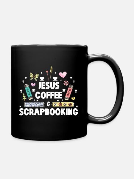 Jesus Kaffee Scrapbooking - Tasse einfarbig - Schwarz