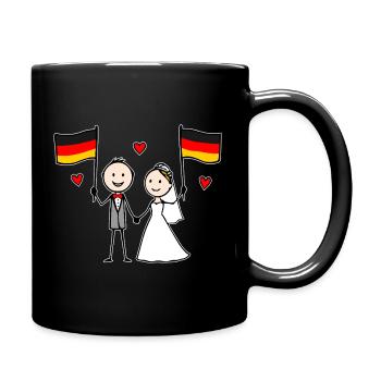 Couple de mariés Drapeau allemand - Mug uni - noir - Droite