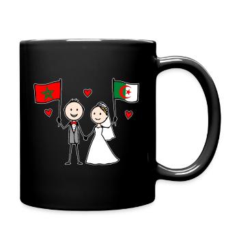 Wedding Couple Morocco Algeria Flag - Full Colour Mug - black - Right