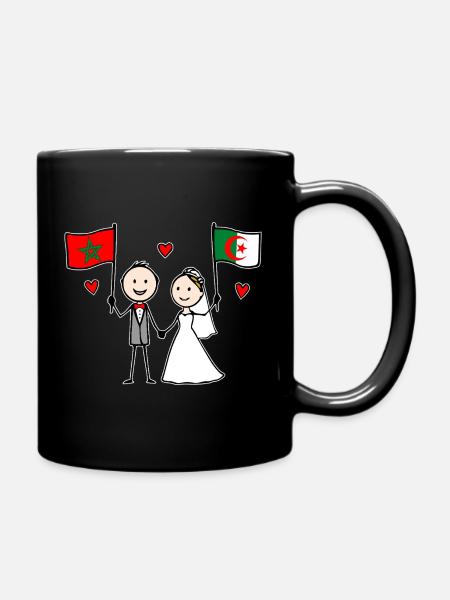 Couple de mariage Maroc Drapeau Algérien - Mug uni - noir