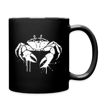 Weiße Spritzkrabbe - Tasse einfarbig - Schwarz - Rechts