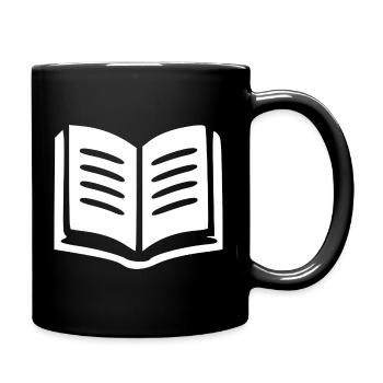 Buch Bücher lesen Geschenk - Tasse einfarbig - Schwarz - Rechts