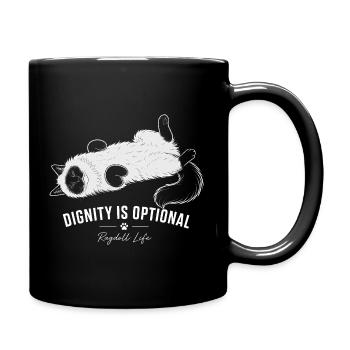 Ragdoll Cat – Dignity is optional - Full Colour Mug - black - Right