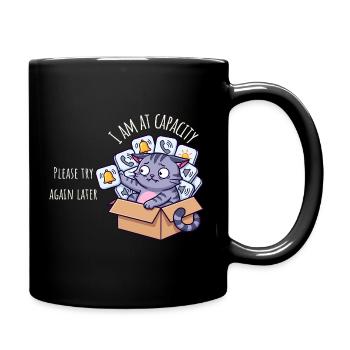 At Capacity – Sensory Overload Cat - Full Colour Mug - black - Right
