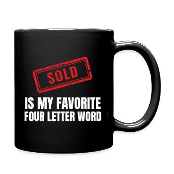 Real Estate Agent Realtor Home Seller Marketing - Full Colour Mug - black - Right