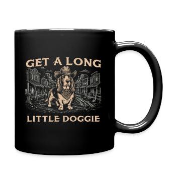 Get A Long Little Doggie - Basset Hound Dog Dad - Full Colour Mug - black - Right