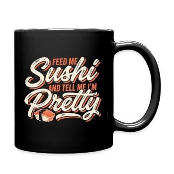 Nourris-moi des sushis jolis - Mug uni - noir - Droite