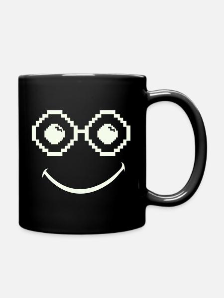 Pixelbrillen Lächeln - Tasse einfarbig - Schwarz