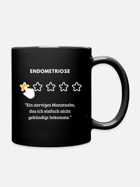 Endometriose: Das nicht kündbare Monatsabo - Tasse einfarbig - Schwarz