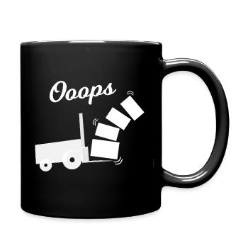 Oops Kippender Lastwagen Design - Tasse einfarbig - Schwarz - Rechts