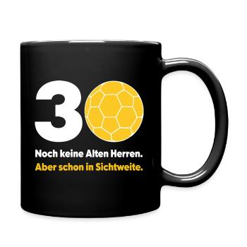 30. Geburtstag Handball – Noch keine Alten Herren - Tasse einfarbig - Schwarz - Rechts