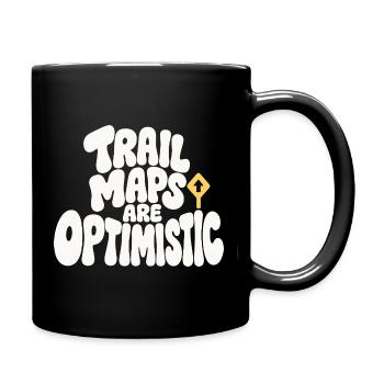 Wanderhumor – Trail Maps Are Optimistic - Tasse einfarbig - Schwarz - Rechts