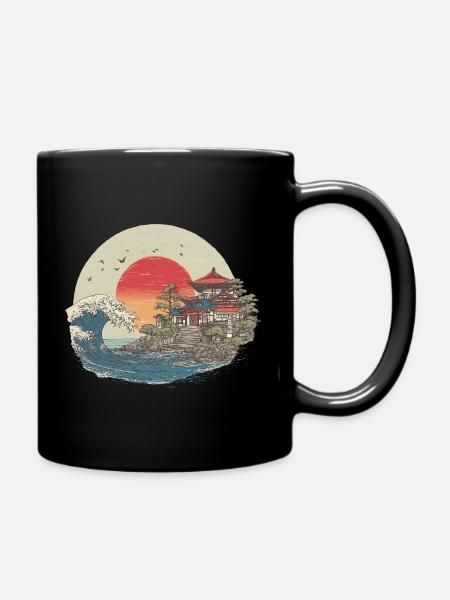 Japanese castle - Tasse einfarbig - Schwarz