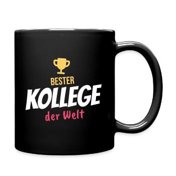 Bester Kollege der Welt – Geschenk fürs Büro - Tasse einfarbig - Schwarz - Rechts