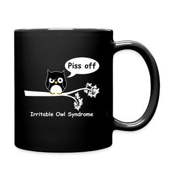 Irritable owl syndrome - Full Colour Mug - black - Right