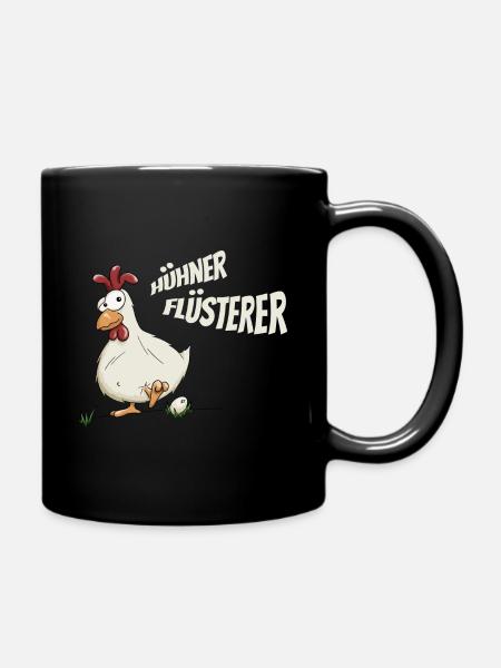 forsches Huhn Hühner-Flüsterer Landwirt Geschenk - Tasse einfarbig - Schwarz